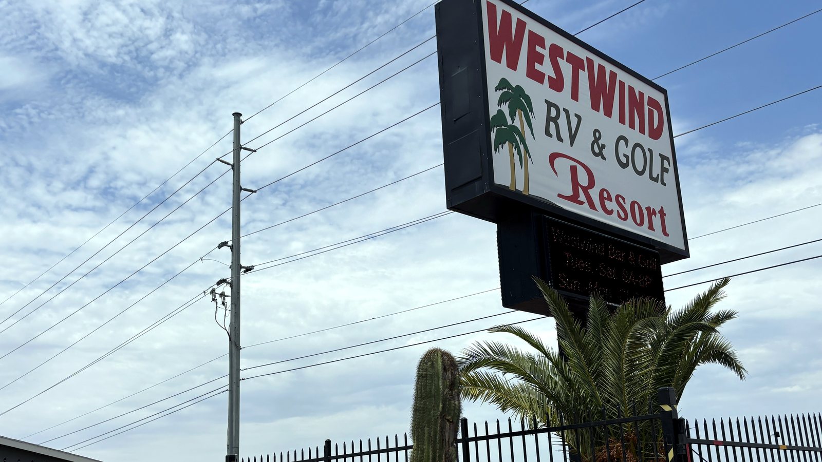 Westwind RV & Golf Resort sign, Yuma Foothills
